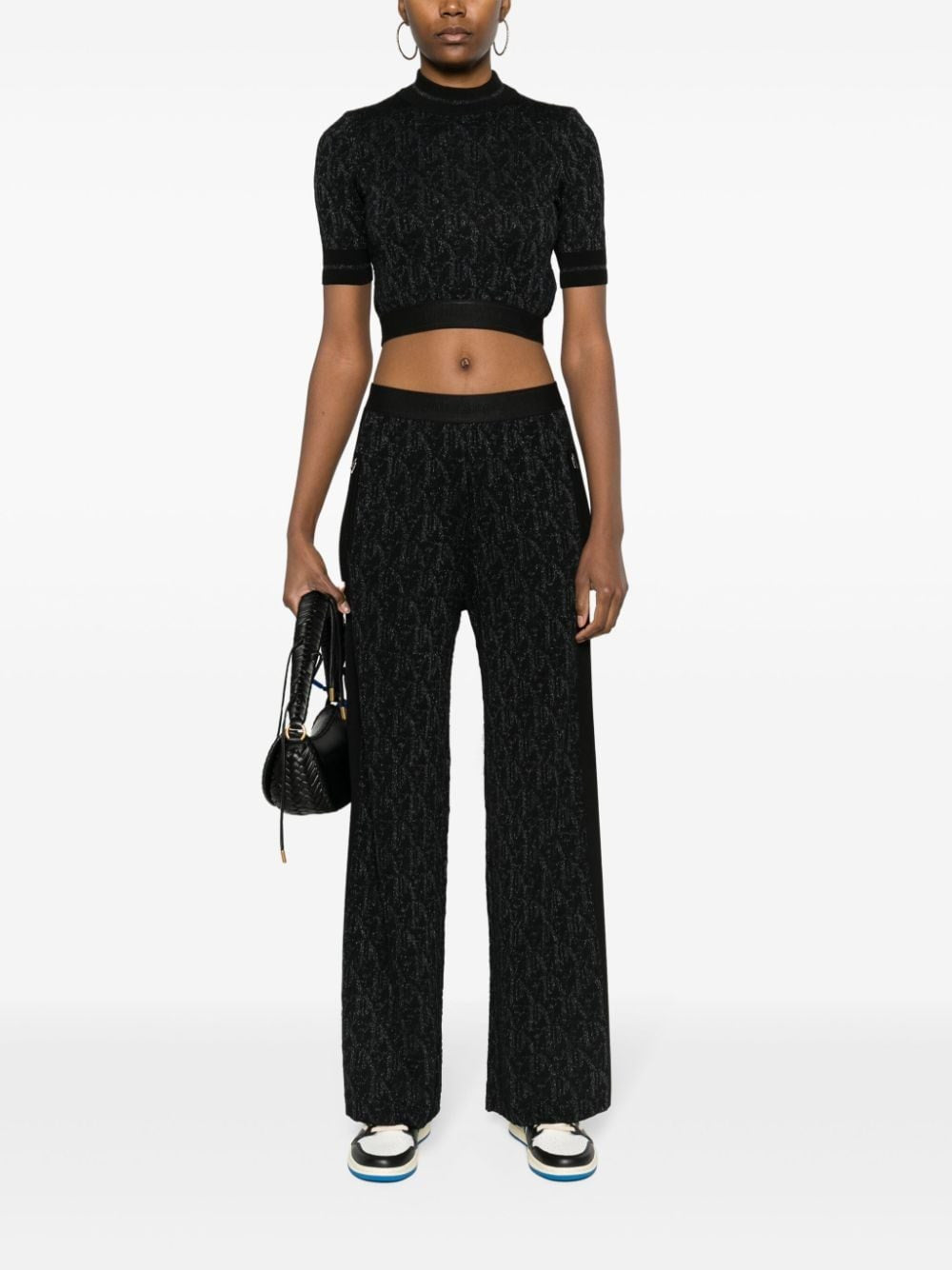 Palm Angels Women Lurex Knit Top With Monogram PALM ANGELS
