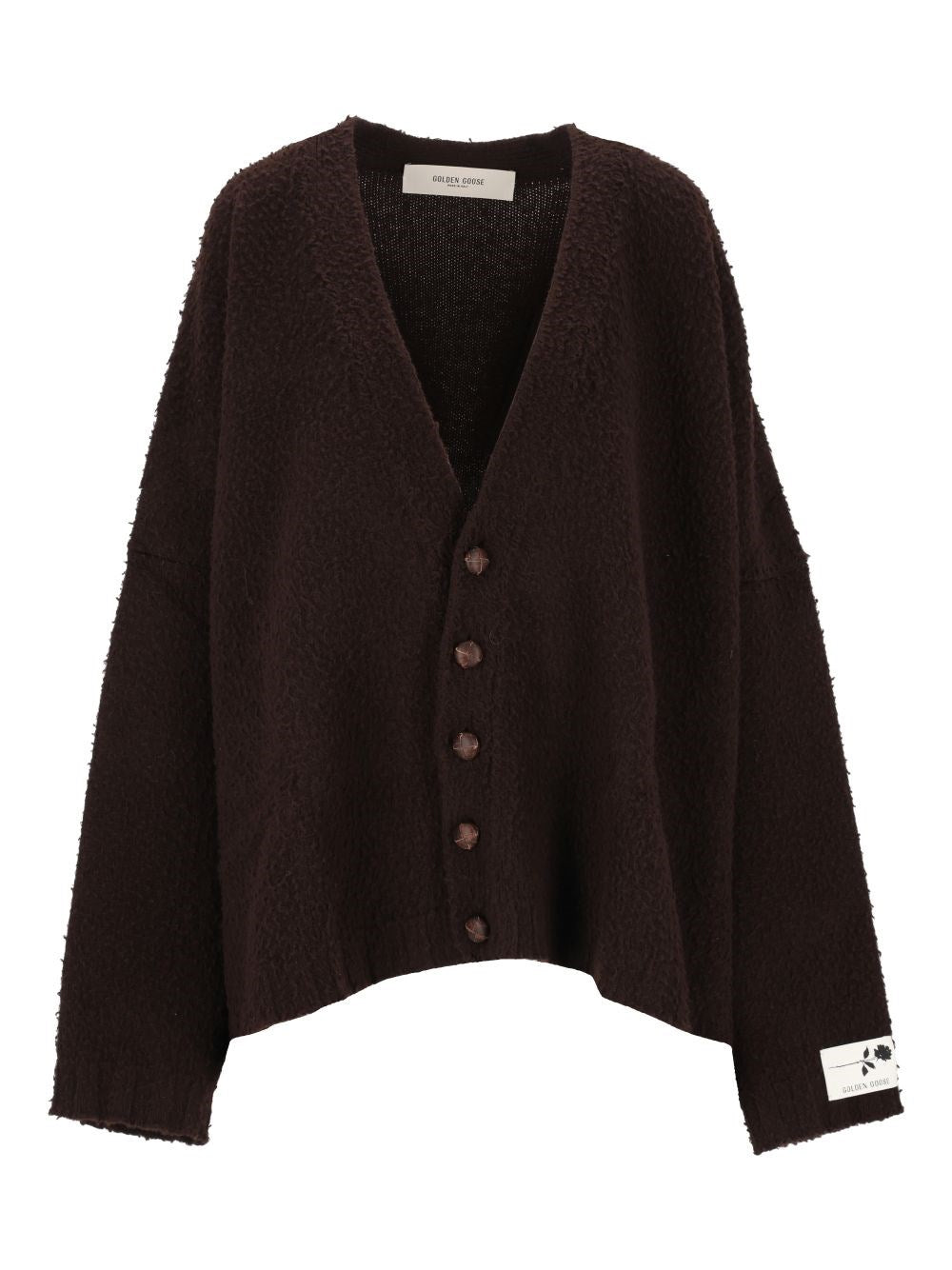 Golden Goose Women Brown Wool Cardigan With A Casentino Effect GOLDEN GOOSE