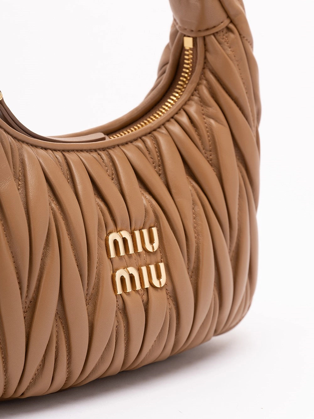 Miu Miu Women `Wander` Matelassé Leather Hobo Bag MIU MIU