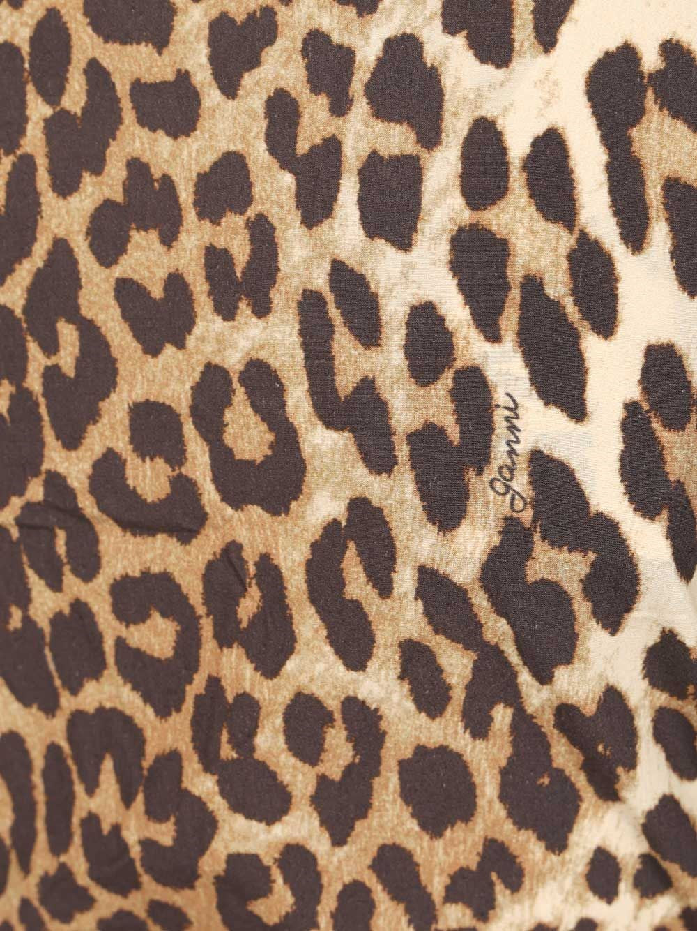 Ganni Women Leopard-Print Midi Dress GANNI