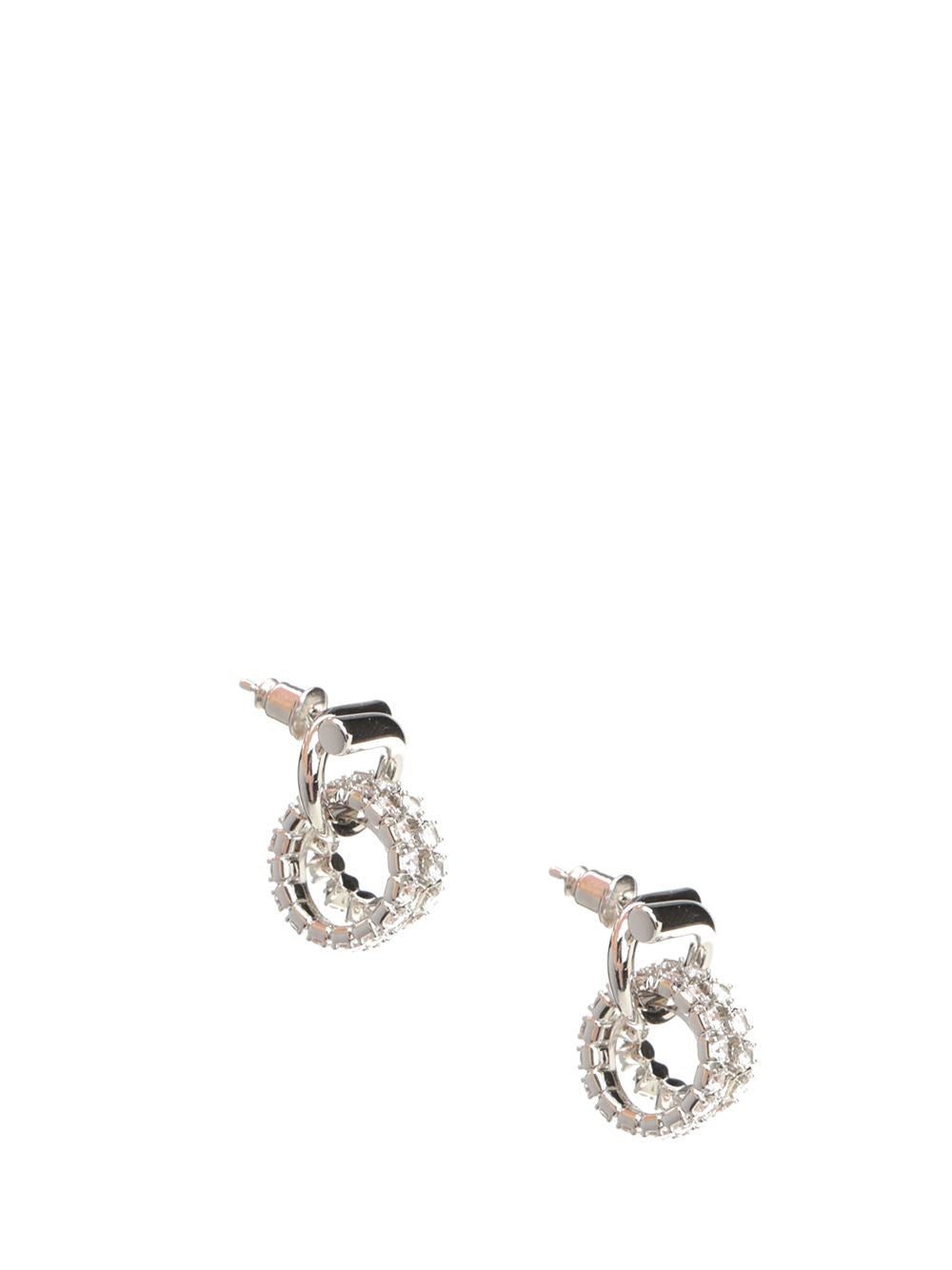 Ferragamo Women Gancini Earrings With Crystals FERRAGAMO