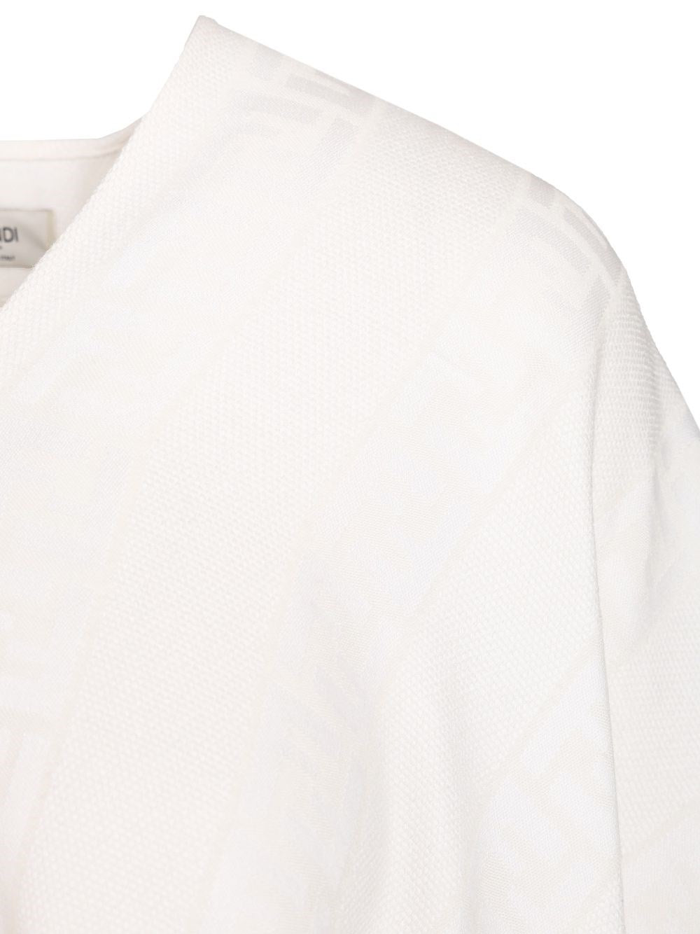 Fendi Women Ff Ivory Wool And Silk Poncho FENDI