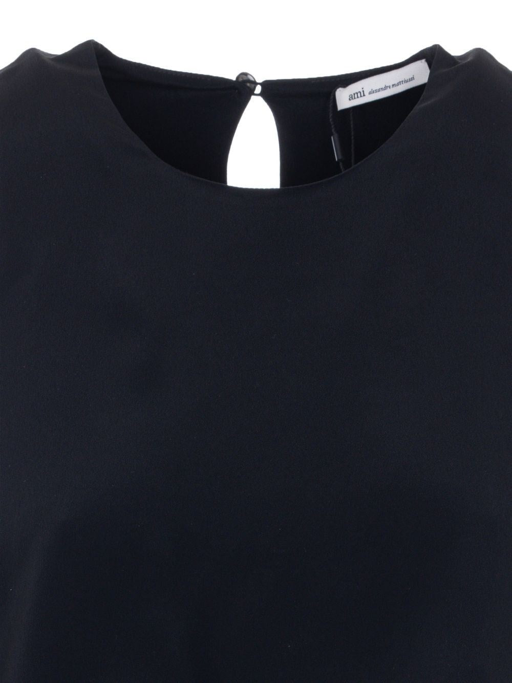 Ami Women Short Sleeveless Dress With Ruffles AMI PARIS