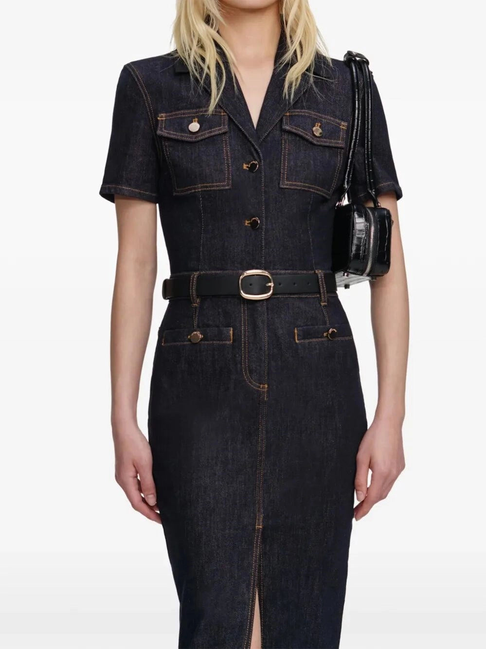 Self-Portrait Women Denim Midi Dress SELF-PORTRAIT