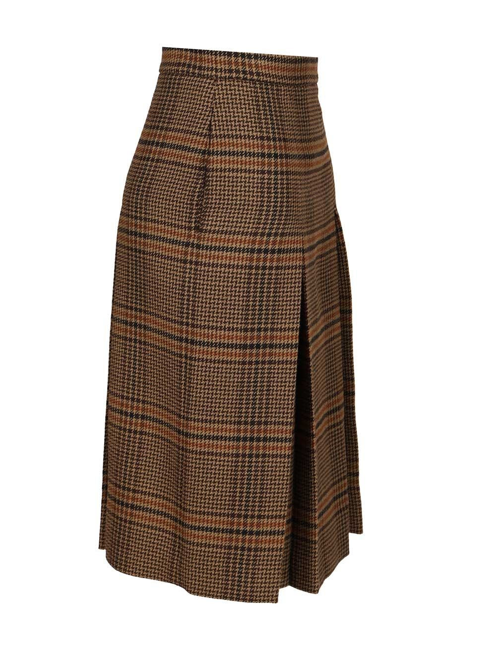 Saint Laurent Women Prince Of Wales Midi Skirt SAINT LAURENT