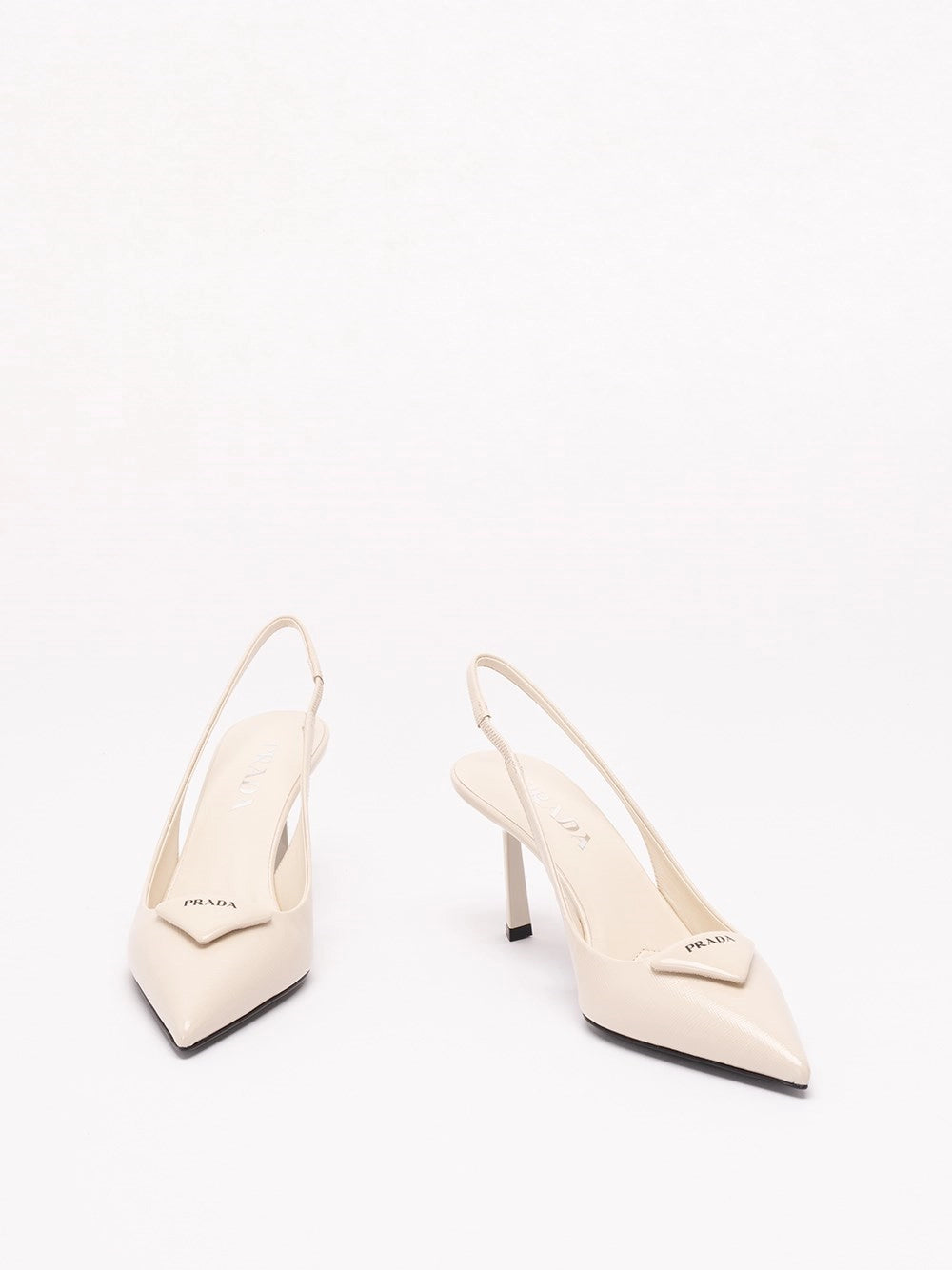 Prada Women Saffiano Patent Leather Slingback Pumps PRADA