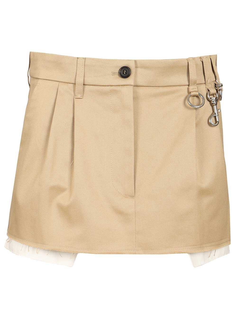 Miu Miu Women Cotton Chino Mini Skirt MIU MIU