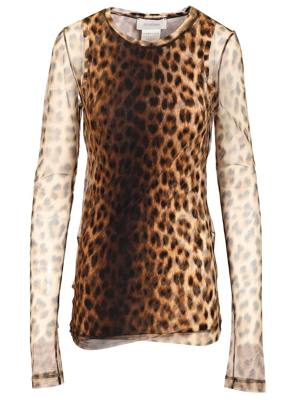 Sportmax Women Bi-Material Animalier Top SPORTMAX