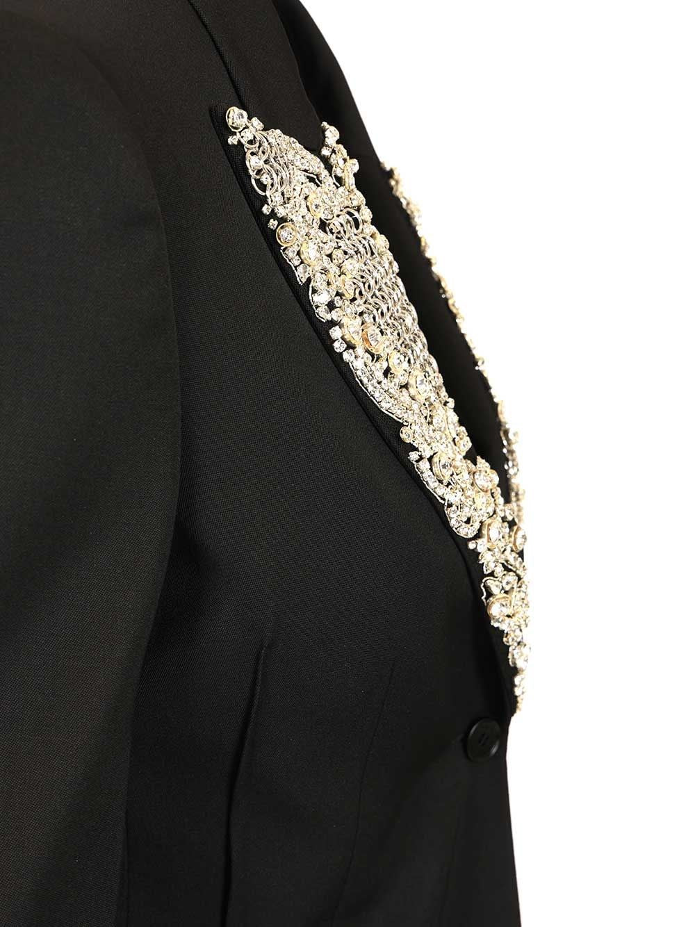 Mcqueen Women Single-Breasted Jacket With Chainmail-Style Embroidery ALEXANDER MCQUEEN