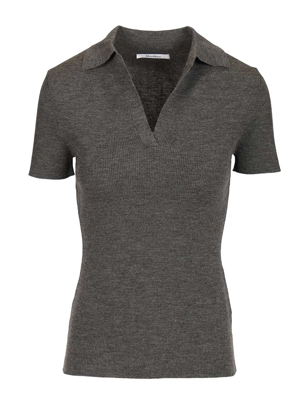 Max Mara Women Ribbed Wool Polo Shirt MAX MARA