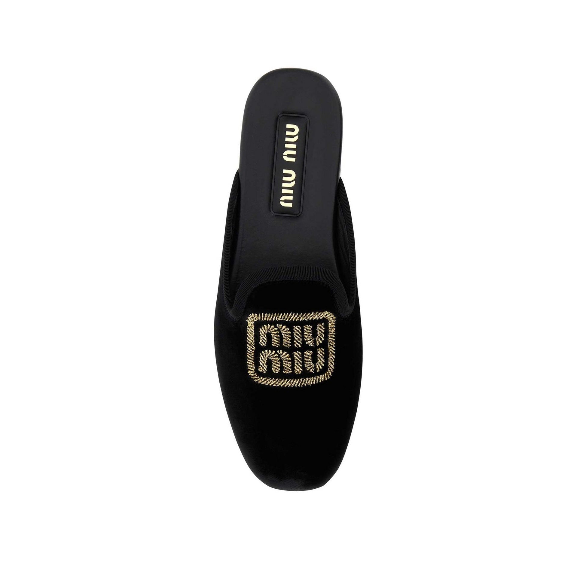 Miu Miu Logo Embroidered Slip-On Mules Women MIU MIU