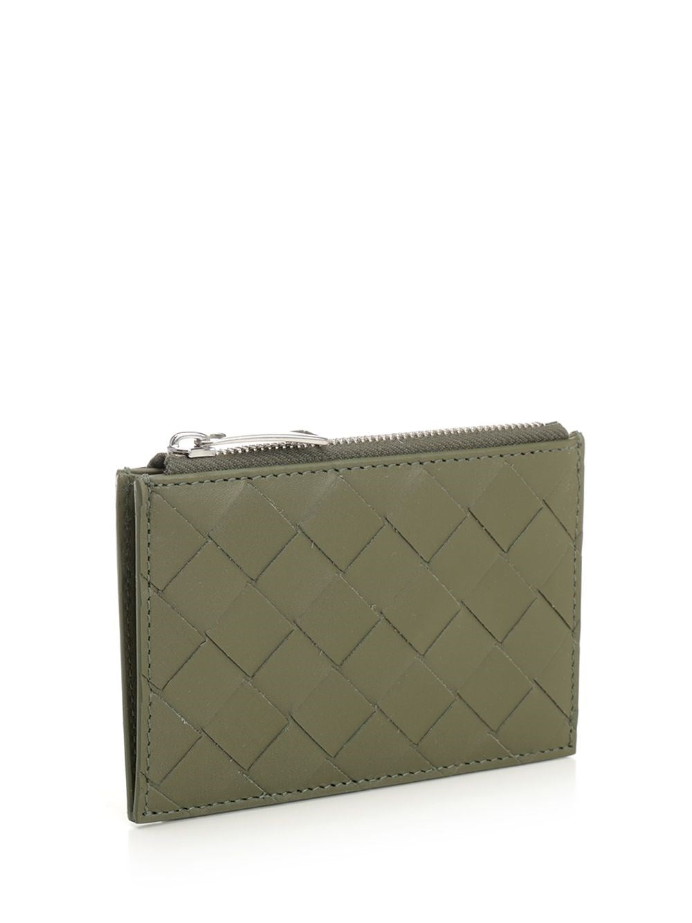 Bottega Veneta Men Woven Card Holder With Zip BOTTEGA VENETA