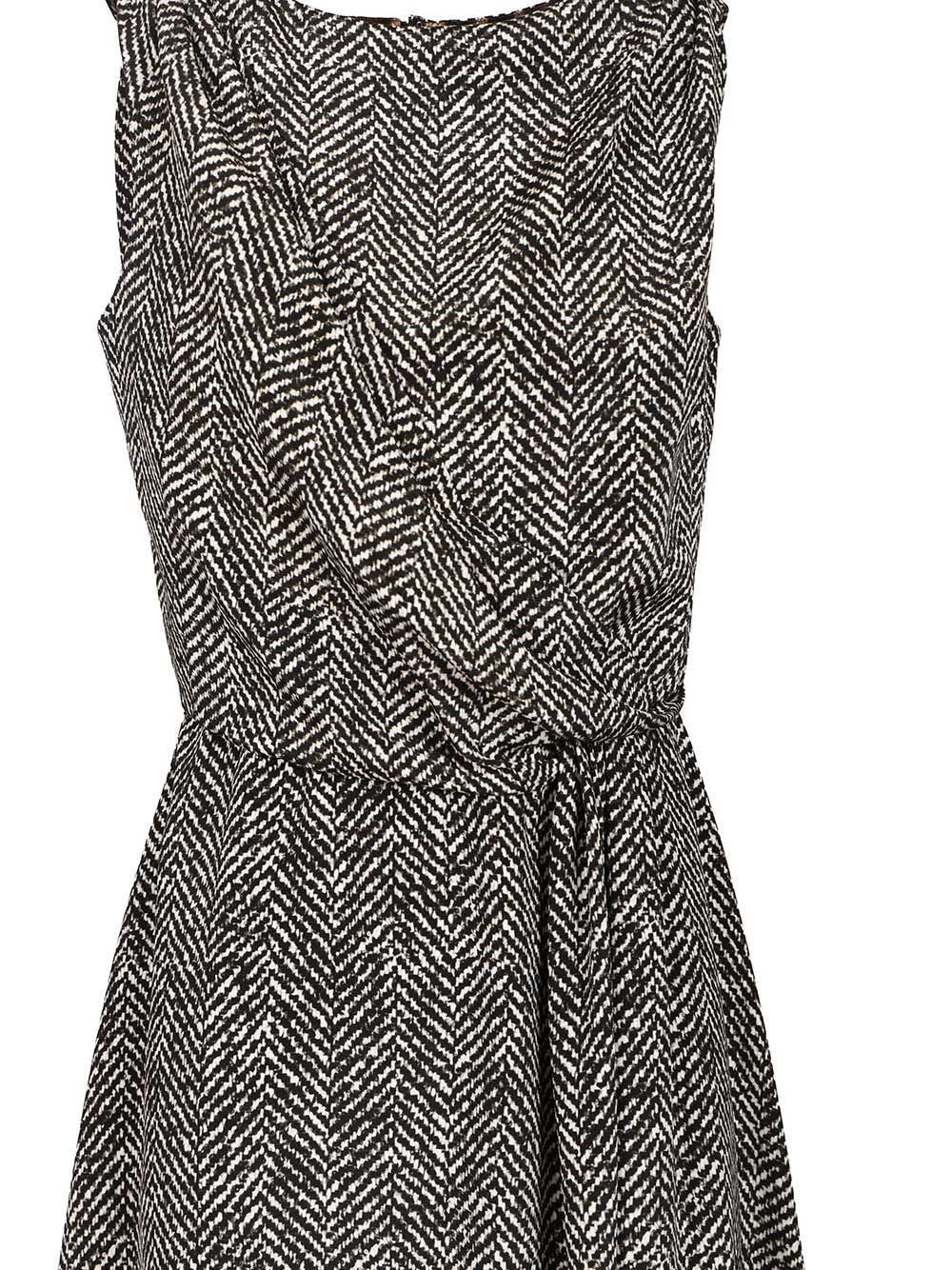 Dolce & Gabbana Women Heavy Crepe Dress With Chevron Print DOLCE & GABBANA