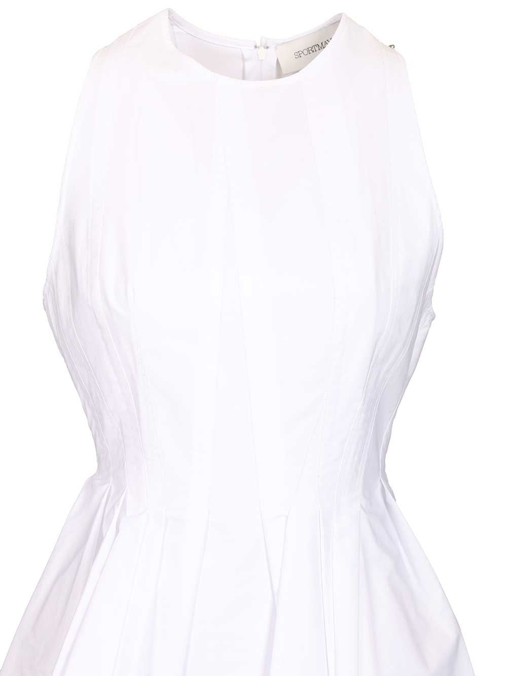 Sportmax Women Ara Sleeveless Washed Cotton Mini Dress SPORTMAX