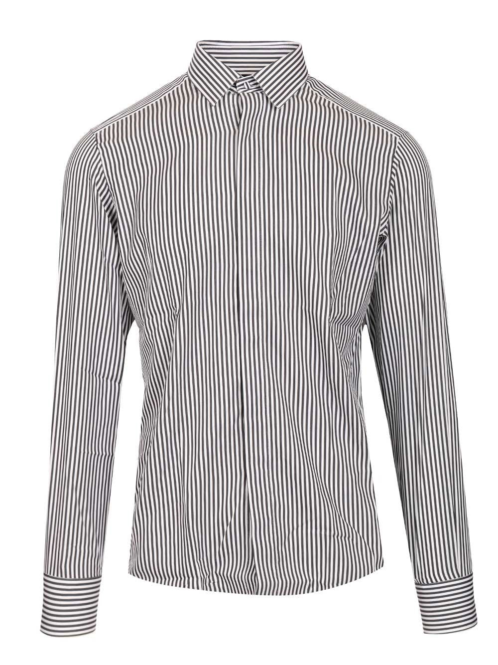 Tom Ford Men Silk Cotton Ladder Stripe Classic Fit Shirt TOM FORD