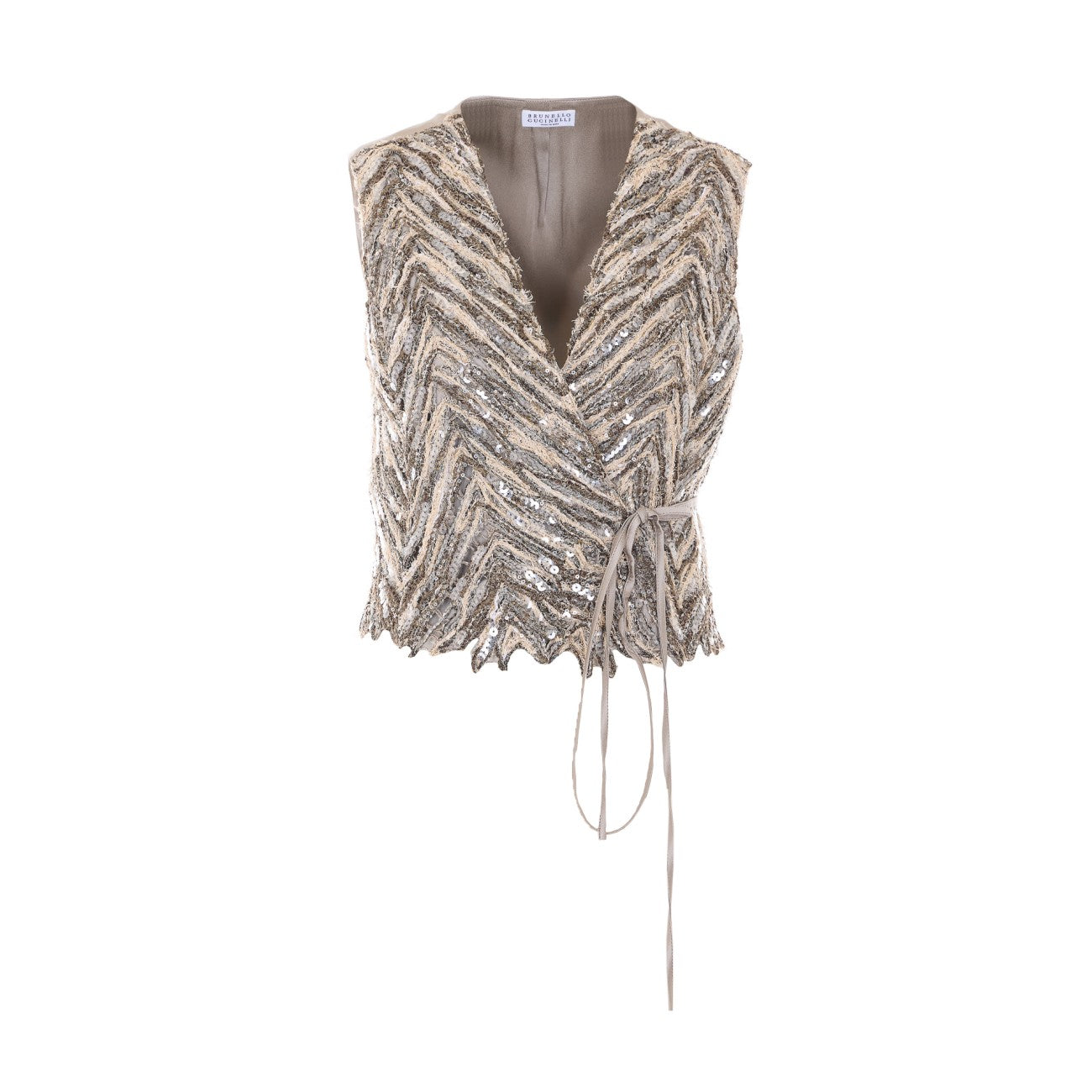 Brunello Cucinelli Women Dazzling Chevron Gilet BRUNELLO CUCINELLI