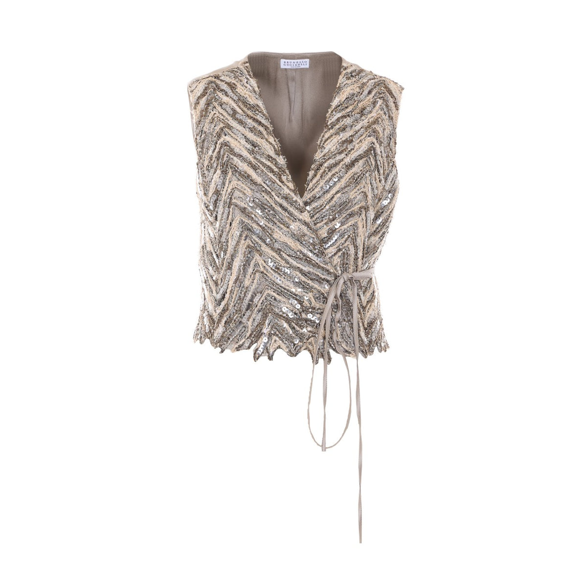 Brunello Cucinelli Women Dazzling Chevron Gilet BRUNELLO CUCINELLI