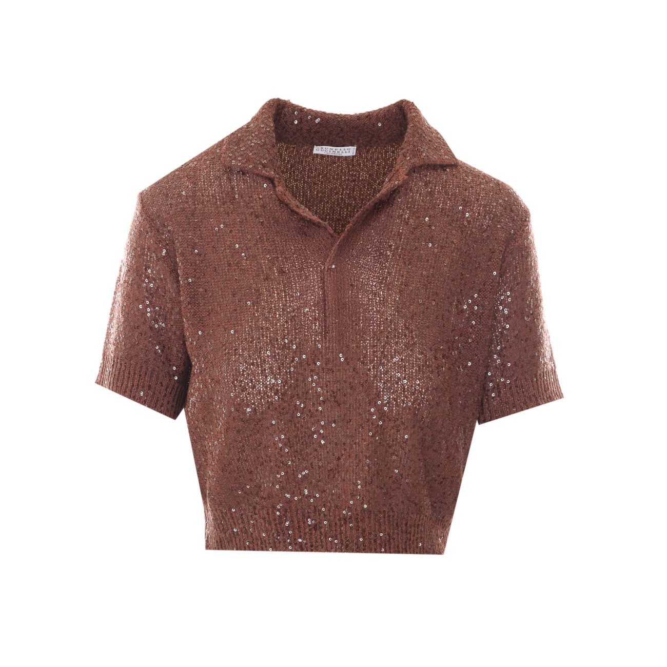 Brunello Cucinelli Women Dazzling Knit Polo In Linen, Cashmere And Silk BRUNELLO CUCINELLI
