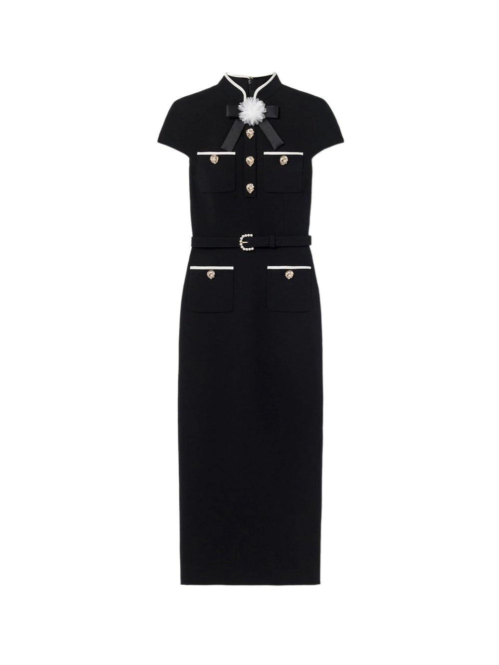 Self-Portrait Women Wool Crepe Midi Dress SELF-PORTRAIT