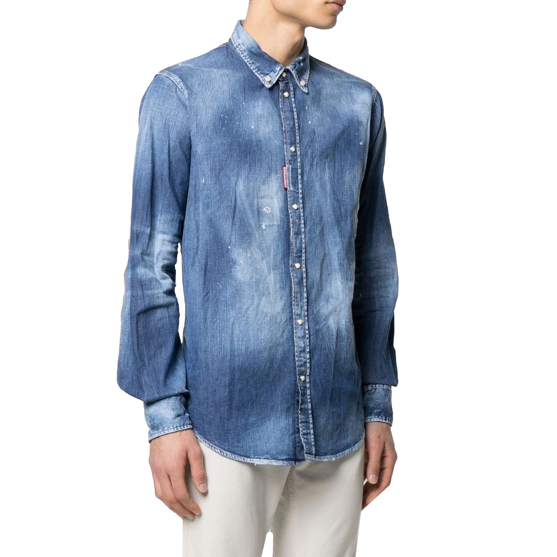Dsquared2 Distressed Effect Denim Shirt Men DSQUARED2