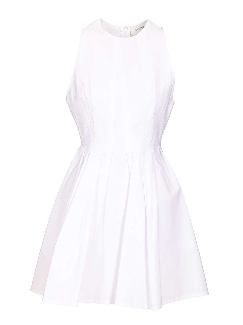 Sportmax Women Ara Sleeveless Washed Cotton Mini Dress SPORTMAX
