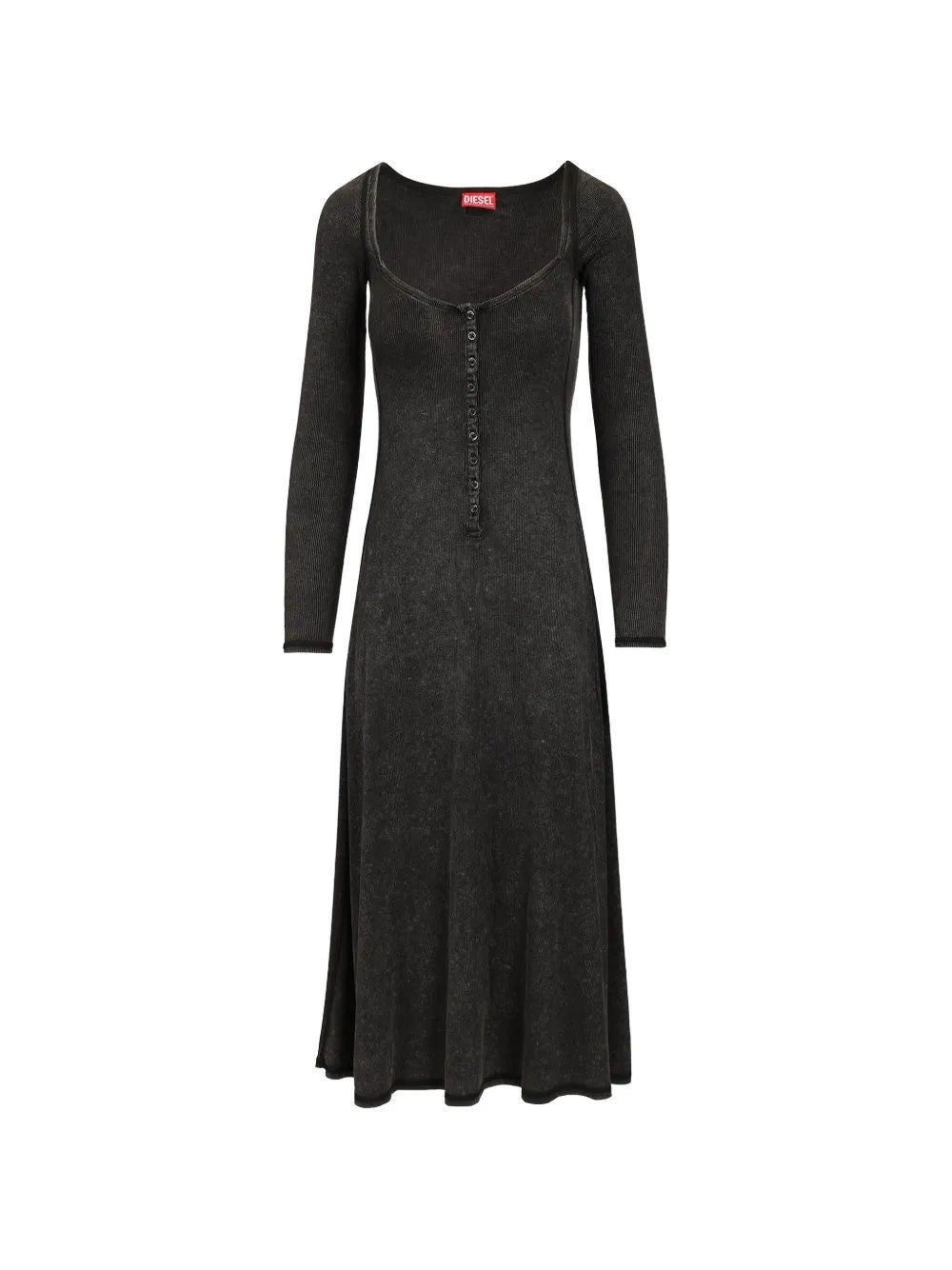 Diesel Women Shaded Ribbed Jersey Midi Dress DIESEL