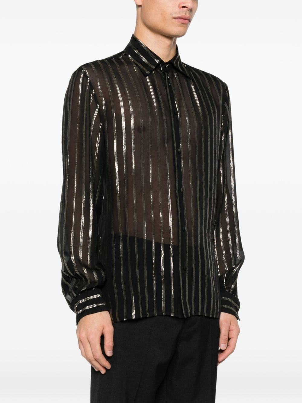 Valentino Garavani Men Valentino Silk And Lurex Chiffon Shirt VALENTINO GARAVANI