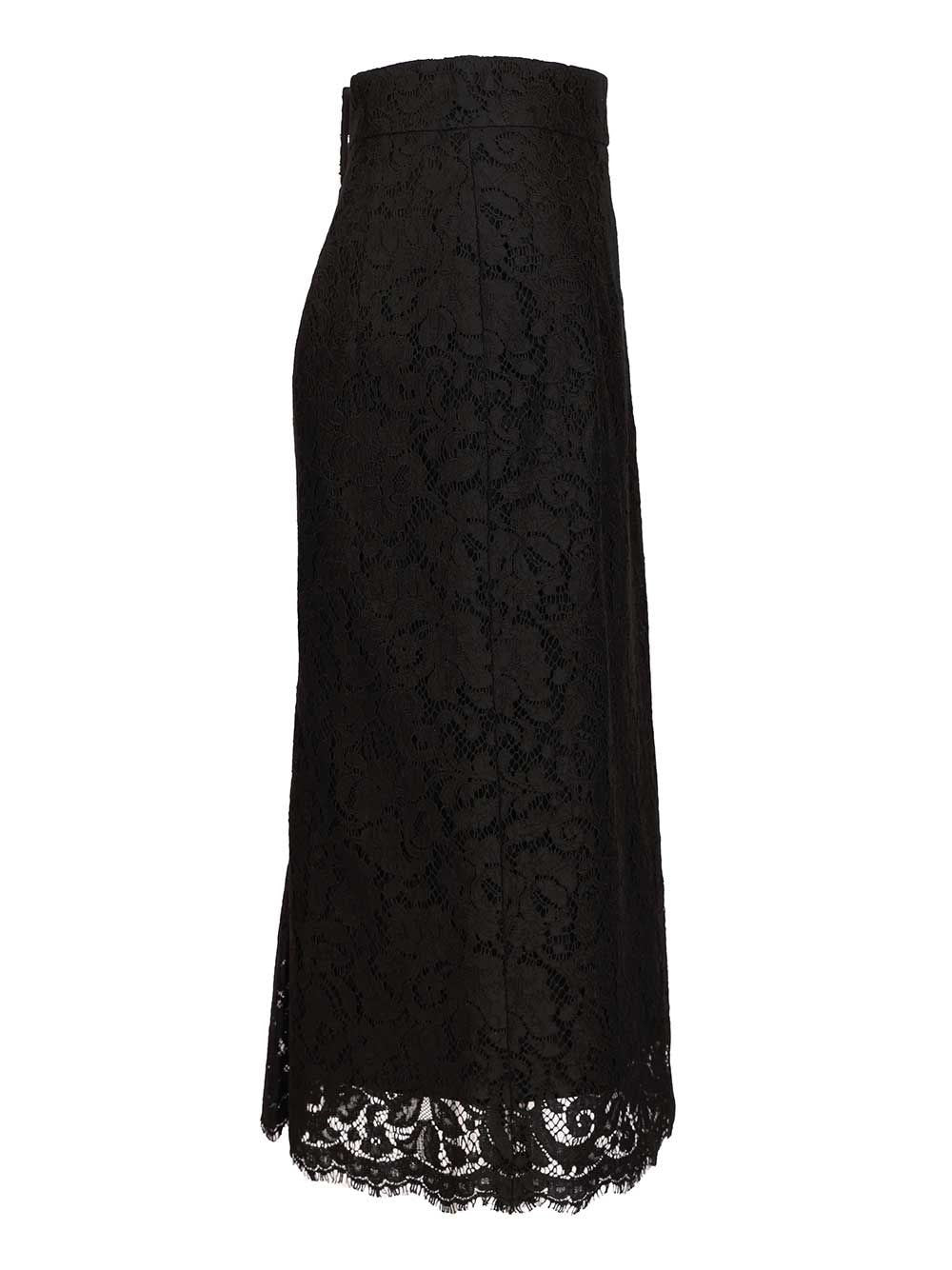 Dolce & Gabbana Women Stretch Lace Midi Skirt DOLCE & GABBANA
