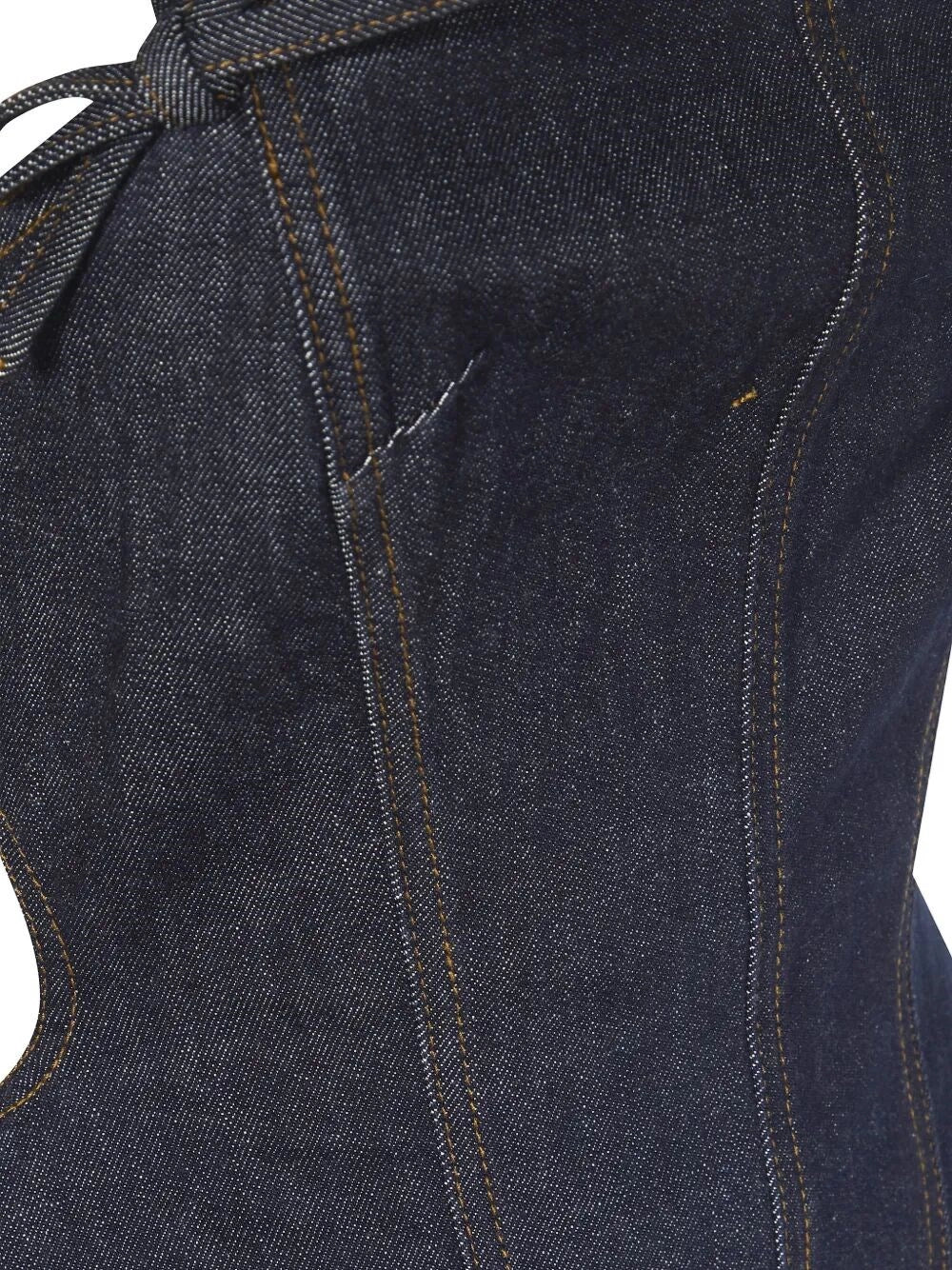 Self-Portrait Women Denim Bow Mini Dress SELF-PORTRAIT