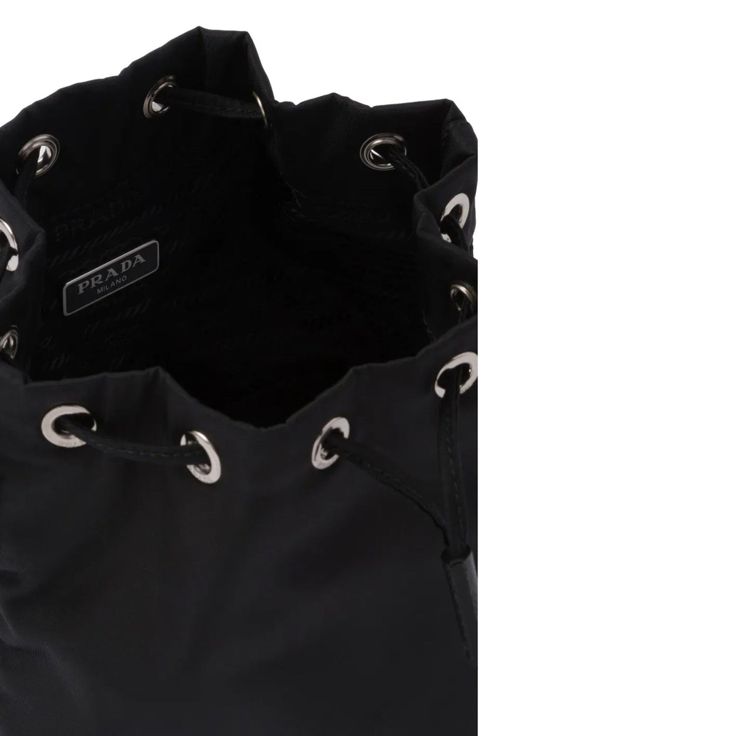 Prada Nylon And Leather Drawstring Pouch Women PRADA