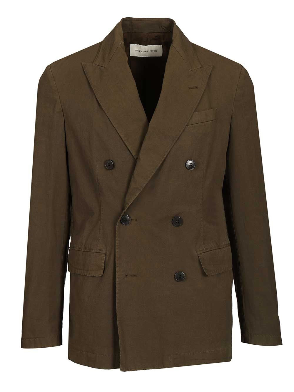 Dries Van Noten Men Double-Breasted Cotton Blazer DRIES VAN NOTEN