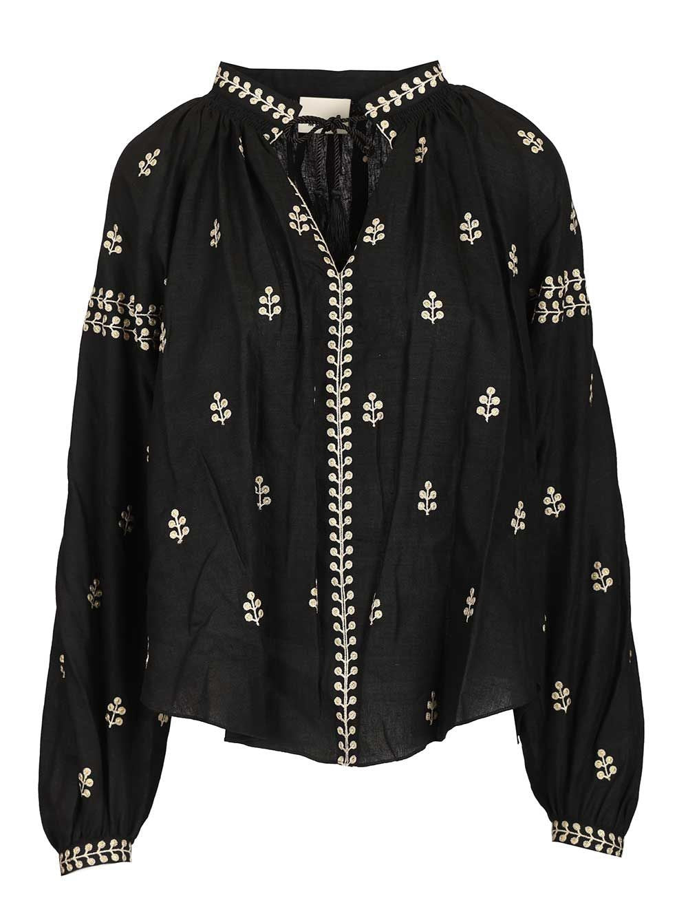 Isabel Marant Women Rodis Blouse In Embroidered Tussar Silk ISABEL MARANT