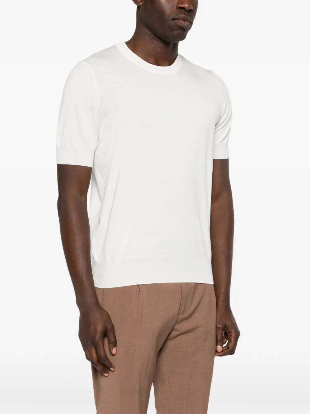 Brunello Cucinelli Men Cotton Lightweight Knit T-Shirt With Contrast Details BRUNELLO CUCINELLI