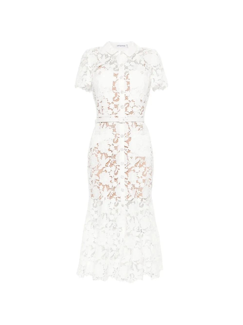 Self-Portrait Women Lace Collared Midi Dress SELF-PORTRAIT