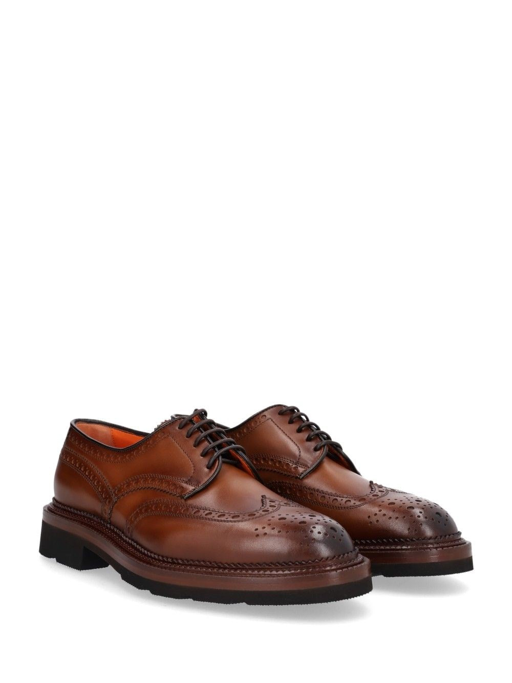 Santoni Men Brogue Derby Lace-Up Shoes SANTONI