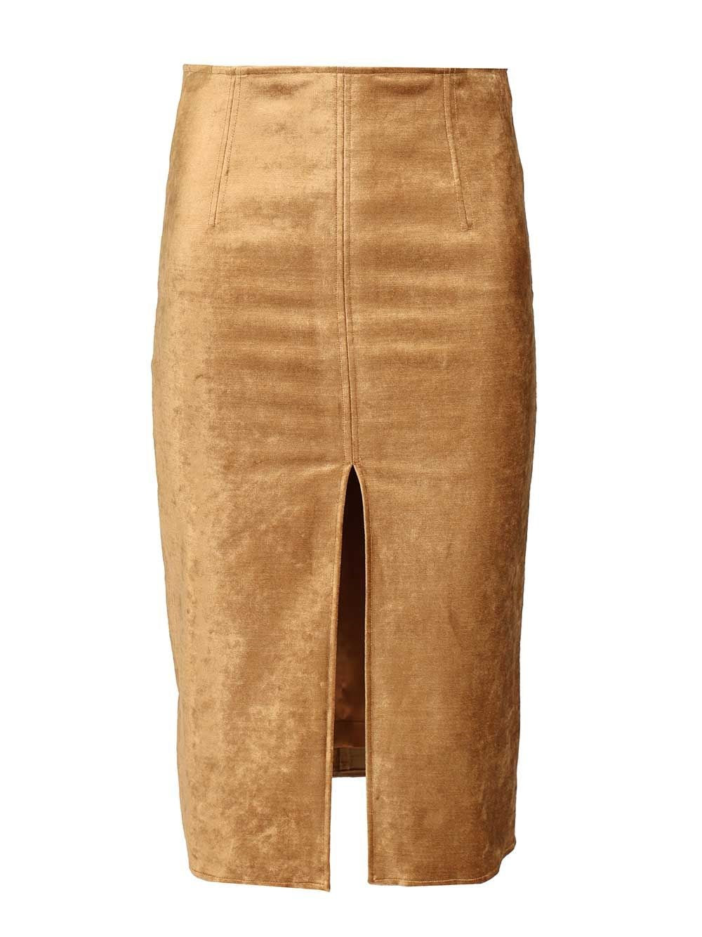 Forte_Forte Women Stretch Velvet Pencil Skirt FORTE FORTE