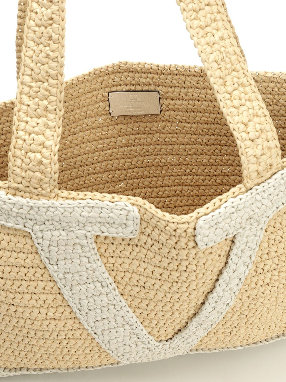 Valentino Garavani Women Large Tote | Viva Superstar Crochet | Crochet Rafia VALENTINO GARAVANI