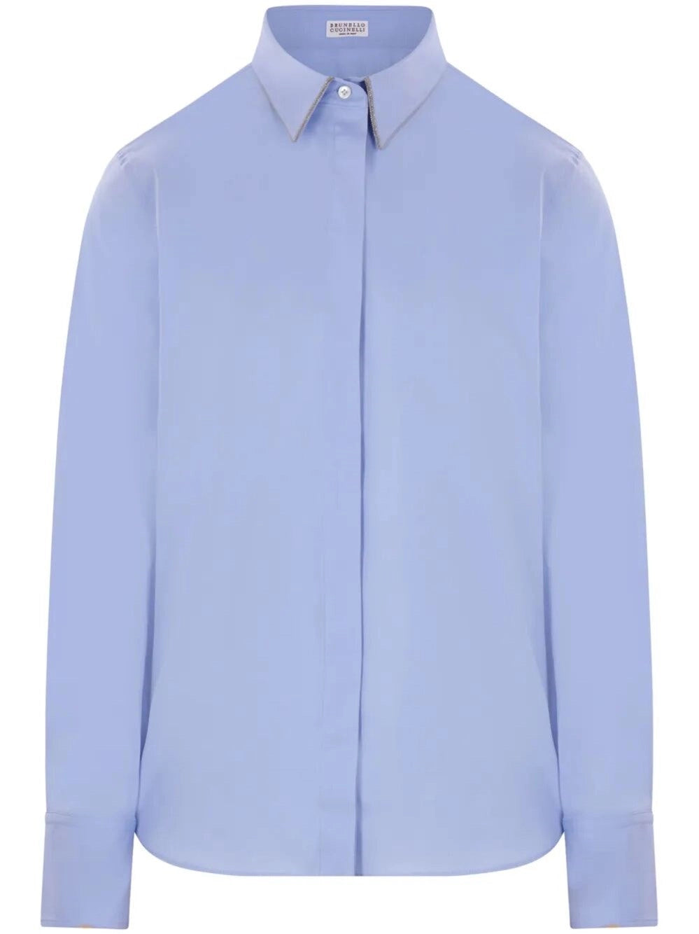 Brunello Cucinelli Women Shirt With Monili Trim At Collar BRUNELLO CUCINELLI