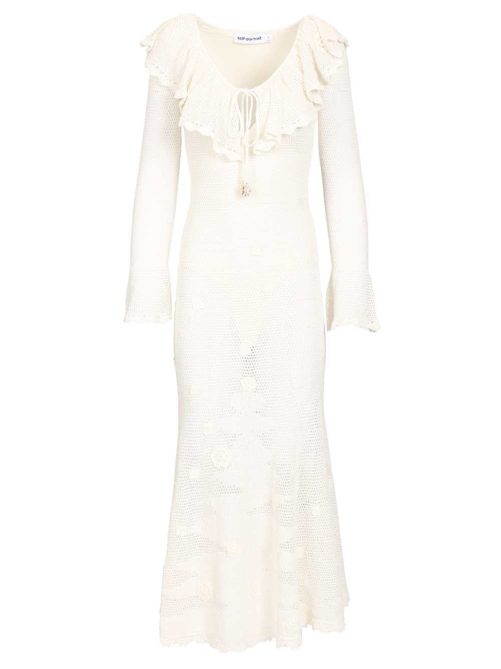 Self-Portrait Women White Midi Dress SELF-PORTRAIT