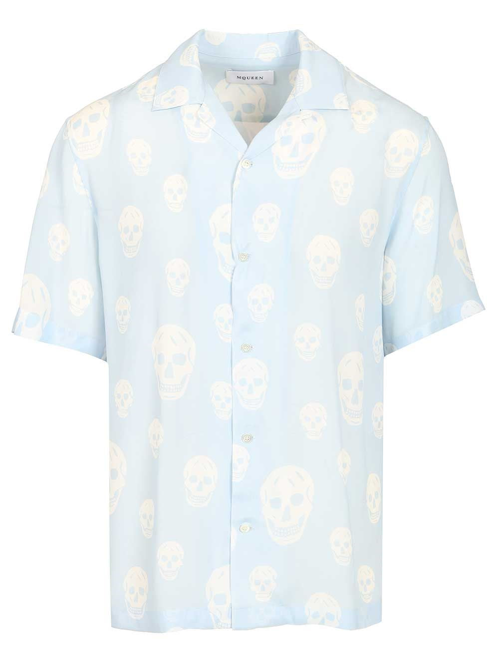 Mcqueen Men Printed Crepe De Chine Shirt ALEXANDER MCQUEEN