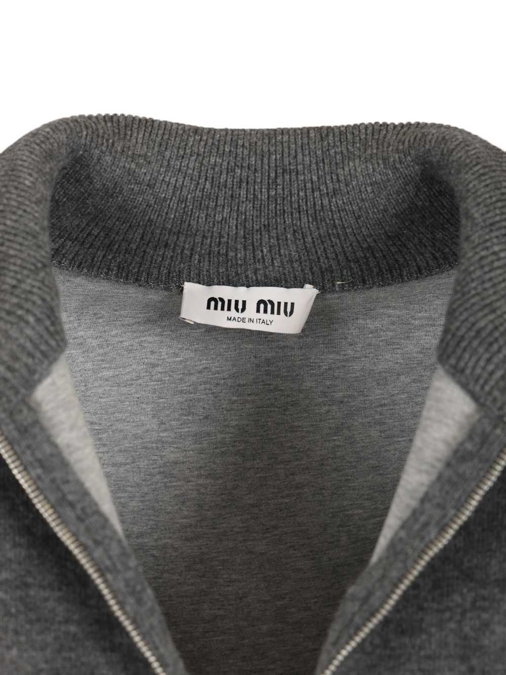 Miu Miu Women Cashmere And Jersey Zip-Up Sweater MIU MIU