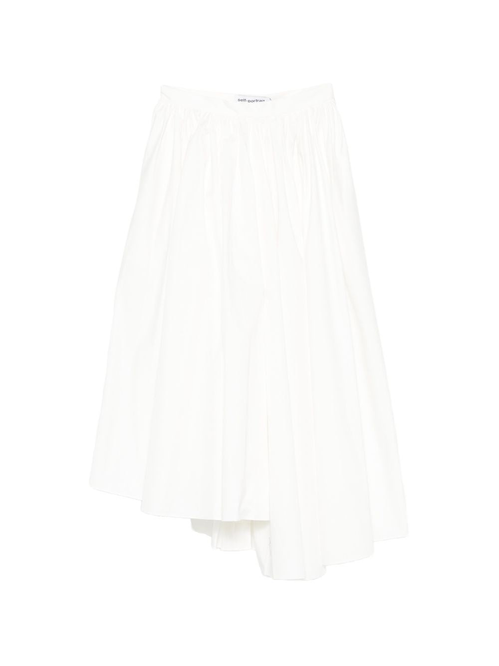 Self-Portrait Women Poplin Midi Skirt. SELF-PORTRAIT