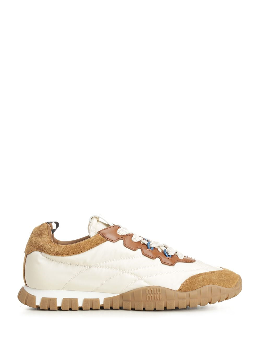 Miu Miu Women “Tyre” Sneakers In Technical Fabric And Suede Leather