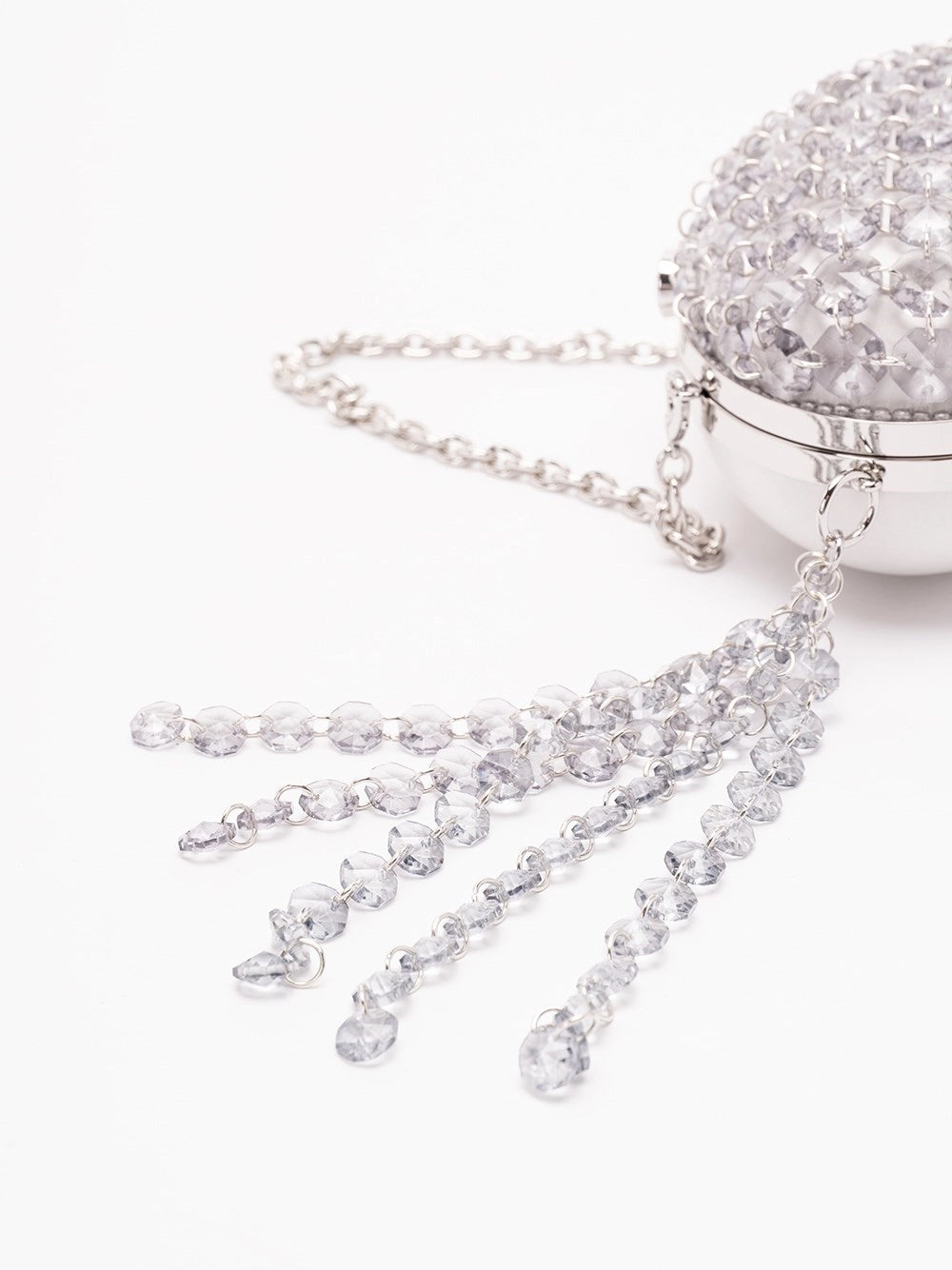 Self-Portrait Women Oval Crystal Chain Clutch Bag SELF-PORTRAIT
