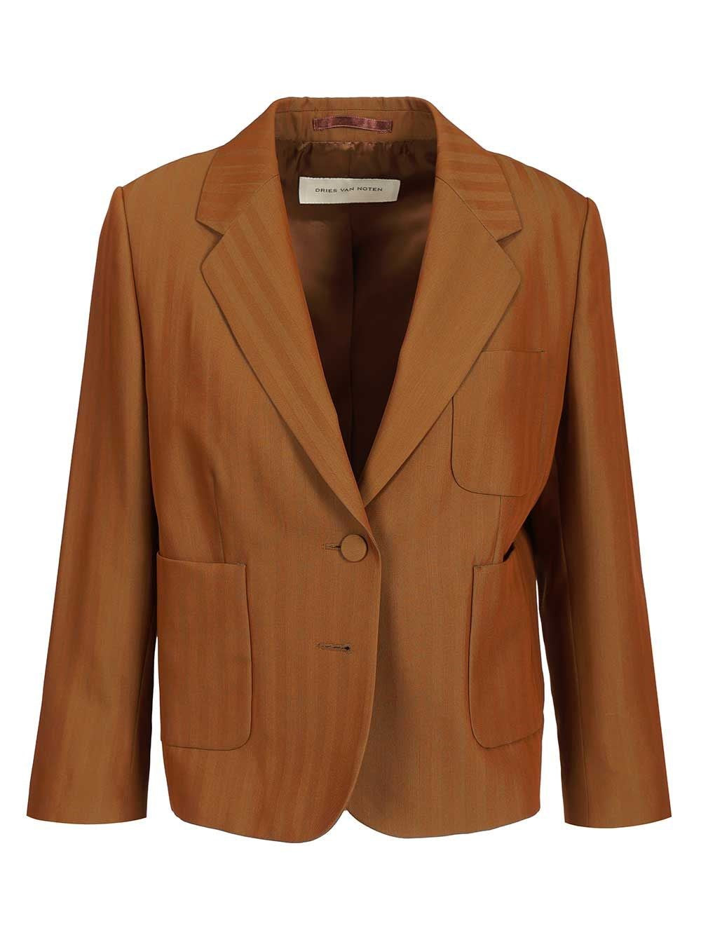 Dries Van Noten Women Short Striped Wool Twill Blazer DRIES VAN NOTEN