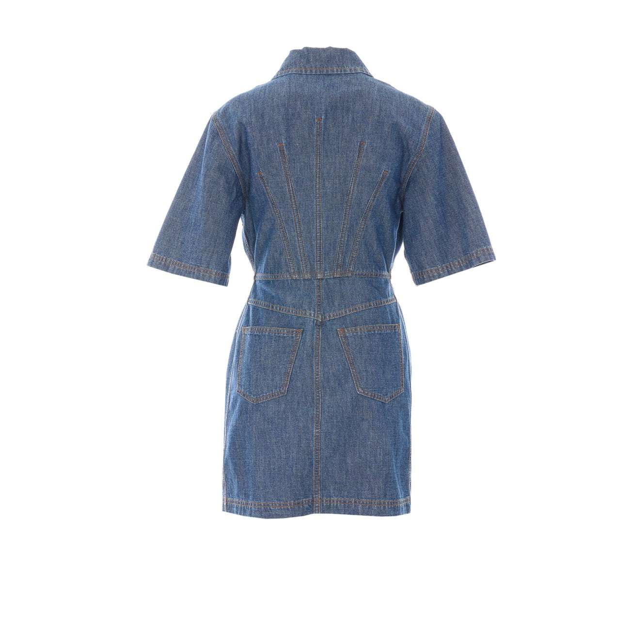 Fendi Women Denim Dress With Fendi Maxi Patch FENDI