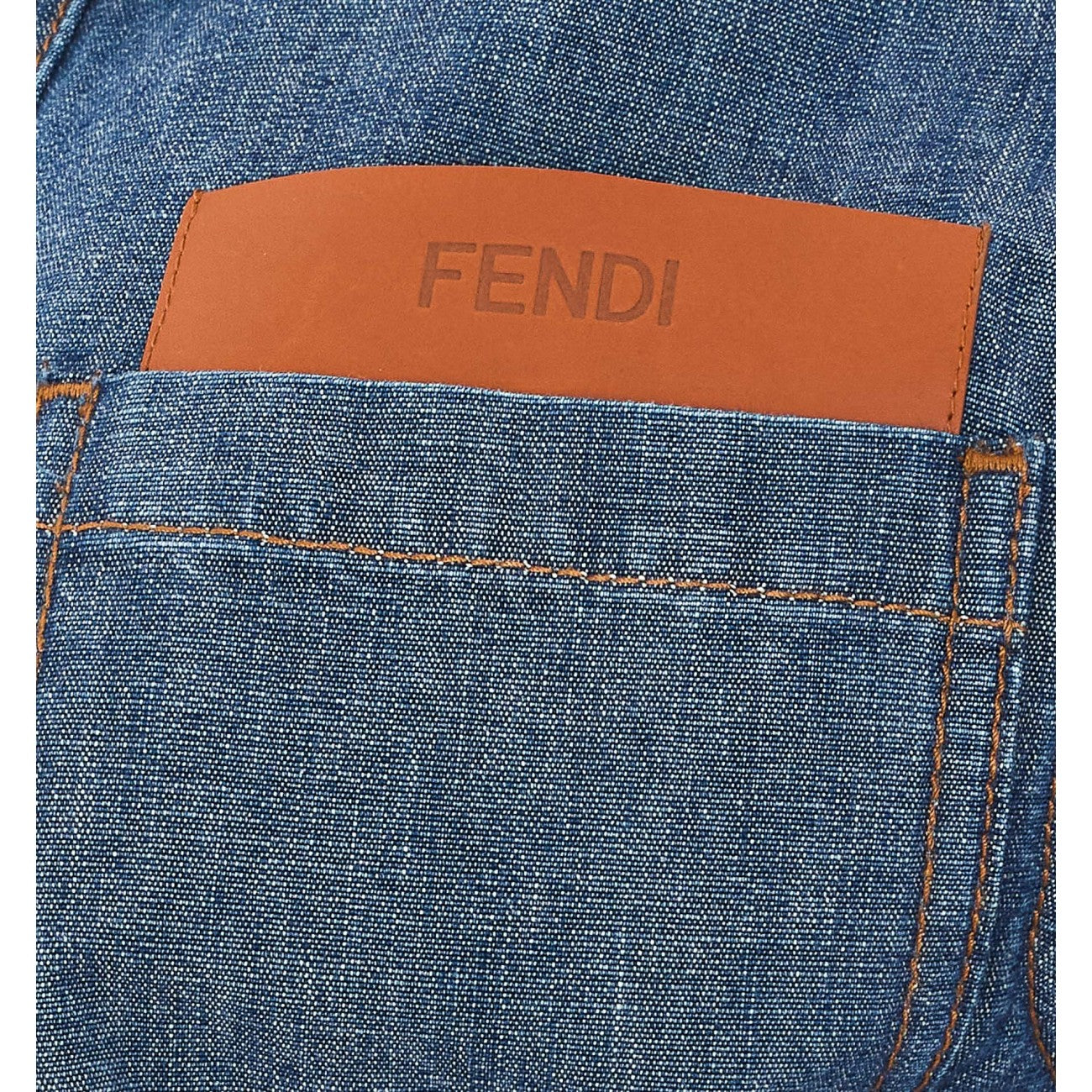 Fendi Women Denim Dress With Fendi Maxi Patch FENDI
