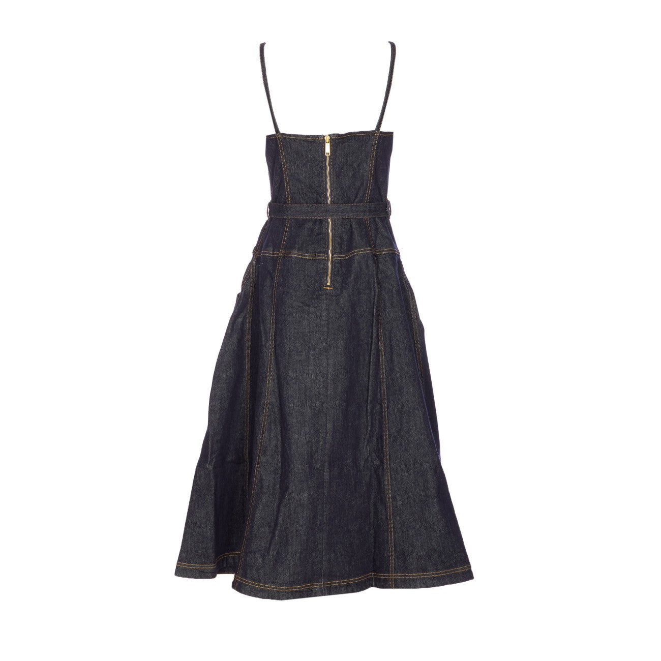 Self Portrait Women Denim Flared Midi Dress SELF-PORTRAIT