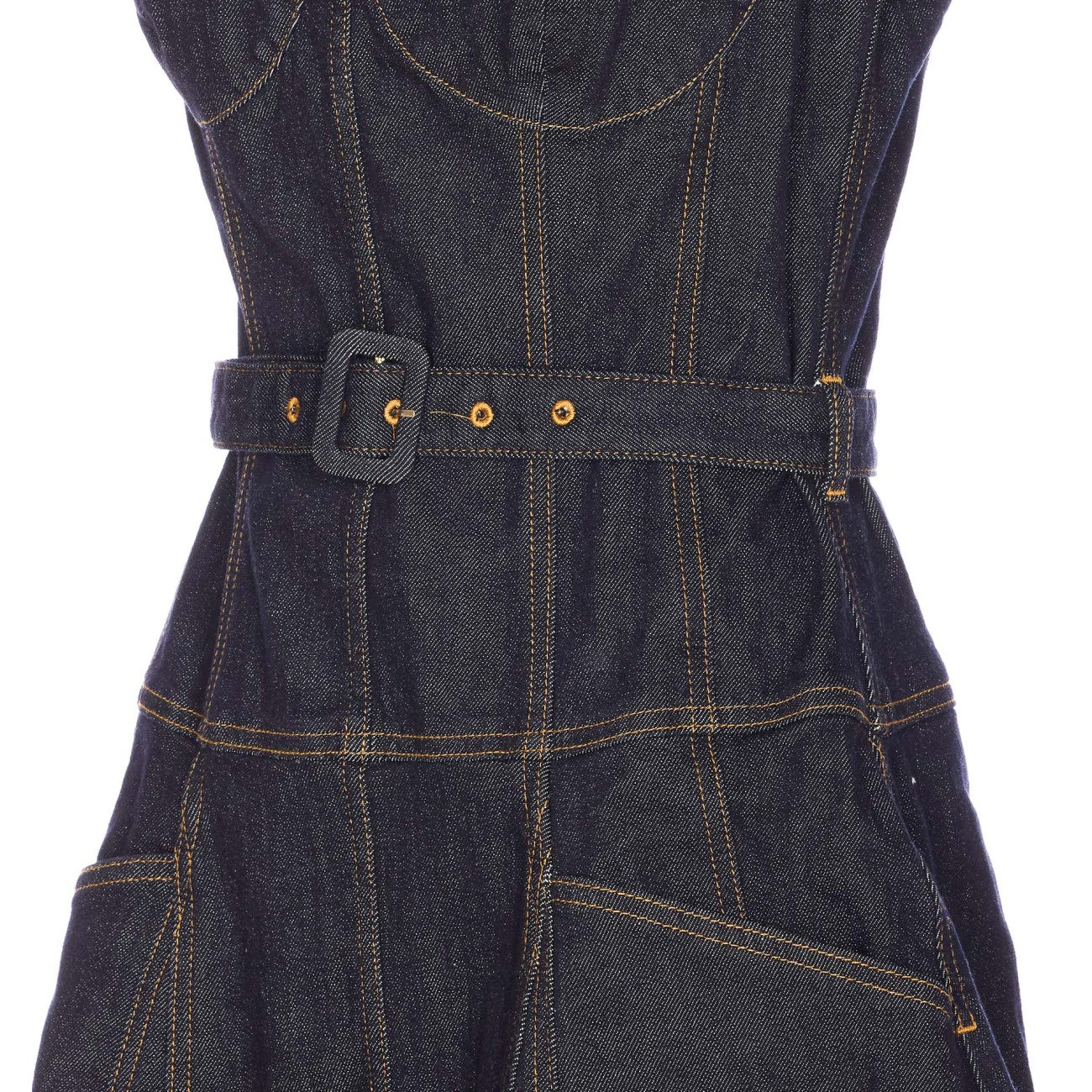 Self Portrait Women Denim Flared Midi Dress SELF-PORTRAIT