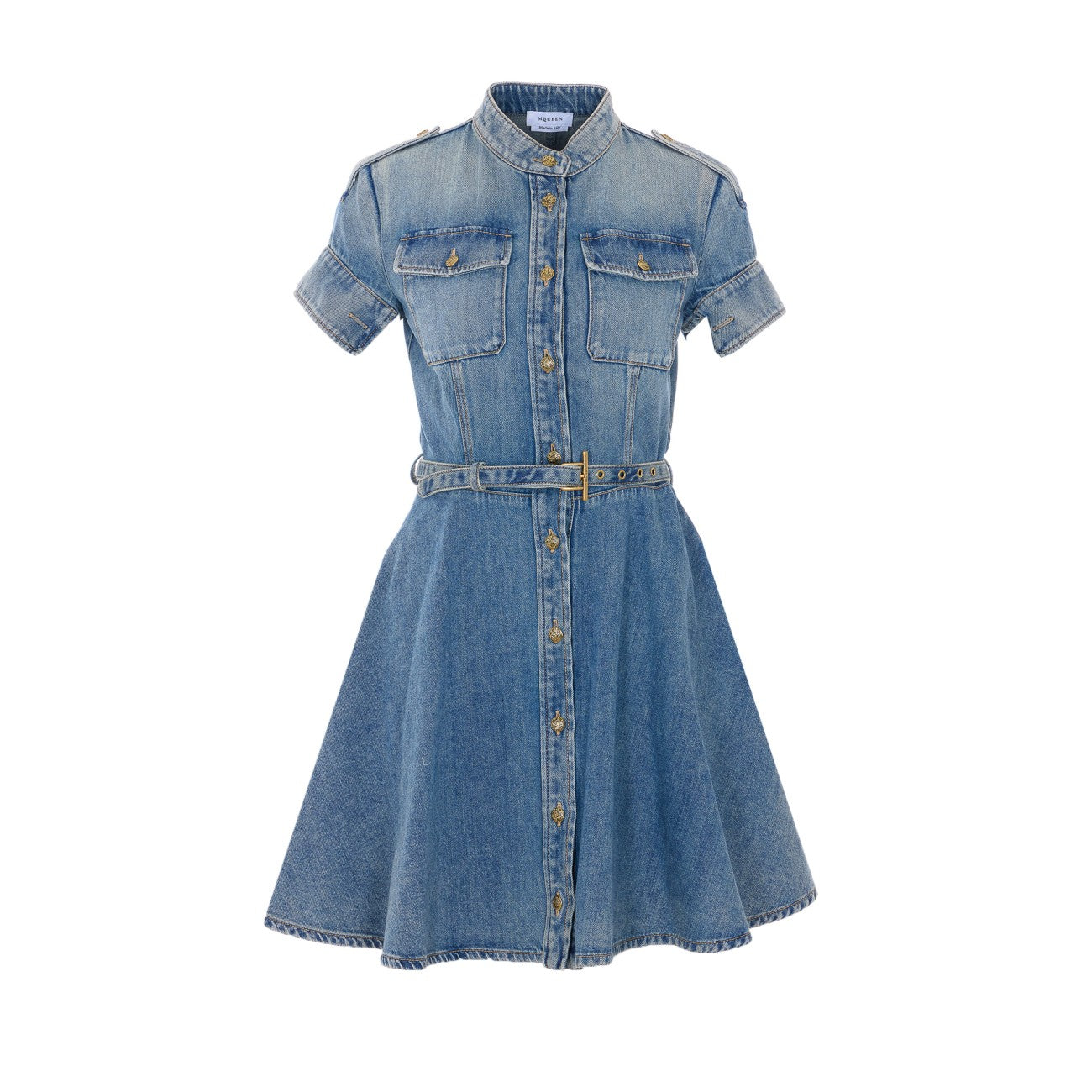 Mcqueen Women Denim Mini Dress ALEXANDER MCQUEEN